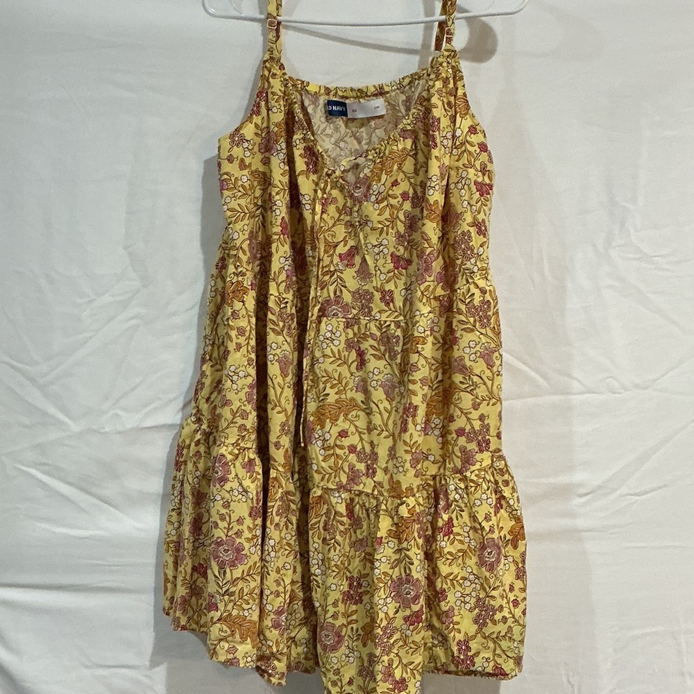 Old Navy Yellow Floral Midi Dress